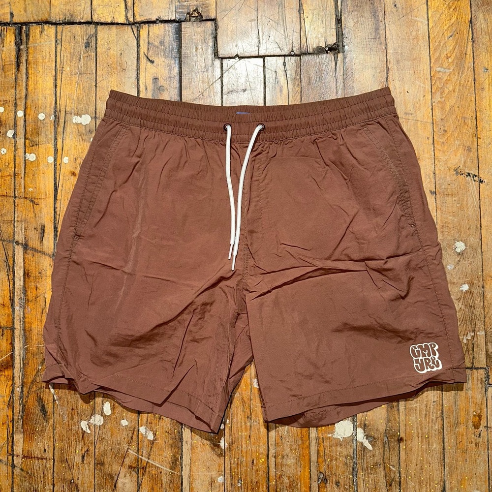 Empyre Board Shorts Men's Small Floater Brown‎ Slash Pockets Drawstring Outdoor